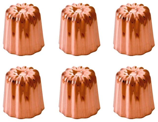 Mauviel M'Passion Copper 6-Piece Tinned Canele Mold, 2.2-Inches 3 Mauviel M'Passion Copper 6-Piece Tinned Canele Mold, 2.2-Inches