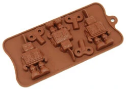 Freshware 6-Cavity Silicone Robot And Key Shapes Mold