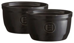 Emile Henry Charcoal Ceramic 5.1 Ounce #9 Ramekin, Set Of 2