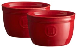 Emile Henry Burgundy Ceramic 5.1 Ounce #9 Ramekin, Set Of 2
