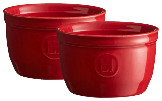Emile Henry Burgundy Ceramic 5.1 Ounce #9 Ramekin, Set Of 2 3 Emile Henry Burgundy Ceramic 5.1 Ounce #9 Ramekin, Set Of 2