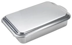 Nordic Ware Naturals Aluminum Rectangular Cake Pan With Metal Lid