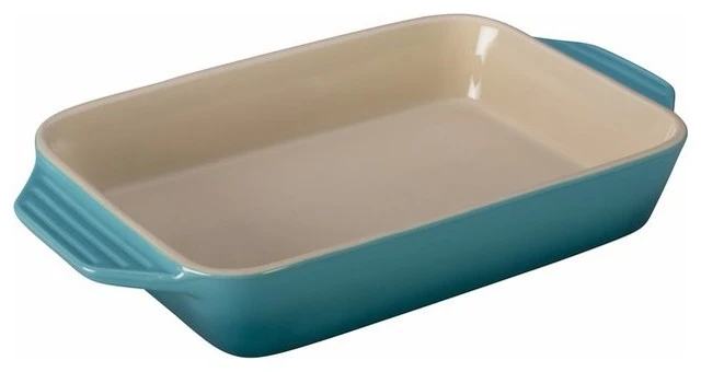 Le Creuset 3 3/20-Quart, (12 1/2"x8 1/4") Rectangular Dish, Caribbean 3 Le Creuset 3 3/20-Quart, (12 1/2"x8 1/4") Rectangular Dish, Caribbean