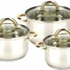 2008 Uniware Stainless Steel Cookware Set With Gold Plated Handle 1 2008 Uniware Stainless Steel Cookware Set With Gold Plated Handle -Whole House Kitchenware home design 482