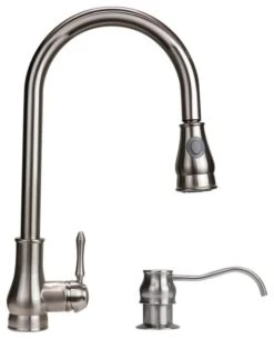 Modern Kitchen Brushed Nickel Pull-Out Faucet