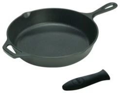 Lodge Logic 15 Inch Cast Iron Skillet With Free Black Silicone Handle Holder