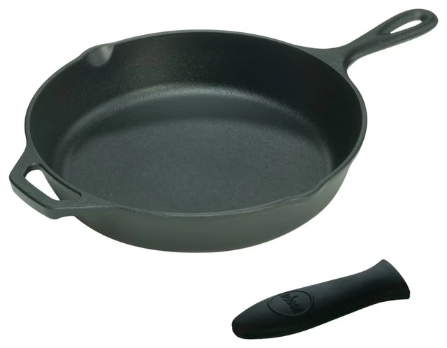 Lodge Logic 15 Inch Cast Iron Skillet With Free Black Silicone Handle Holder 3 Lodge Logic 15 Inch Cast Iron Skillet With Free Black Silicone Handle Holder