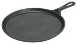 Lodge L9OG3 Pre-Seasoned Round Cast Iron Griddle, 10.5"
