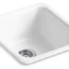 Kohler Iron/Tones 17" X 18-3/4" X 8-1/4" Top-/Under-Mount Kitchen Sink, White -Whole House Kitchenware home design 57