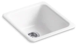 Kohler Iron/Tones 17" X 18-3/4" X 8-1/4" Top-/Under-Mount Kitchen Sink, White