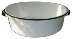 Granite-Ware® 6416-4 Porcelain-On-Steel Dish Pan With Handles, White, 15 Qt
