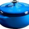 Lodge Caribbean Blue Enamel Cast Iron Dutch Oven, 4.5 Quart -Whole House Kitchenware home design 600