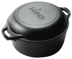 Lodge Logic Pre-Seasoned Cast Iron Double Dutch Oven, 5 Quart