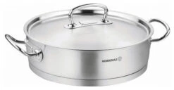 Korkmaz Proline Stainless Steel Low Casserole Saute Pot Stockpot With Lid, 5 Qua