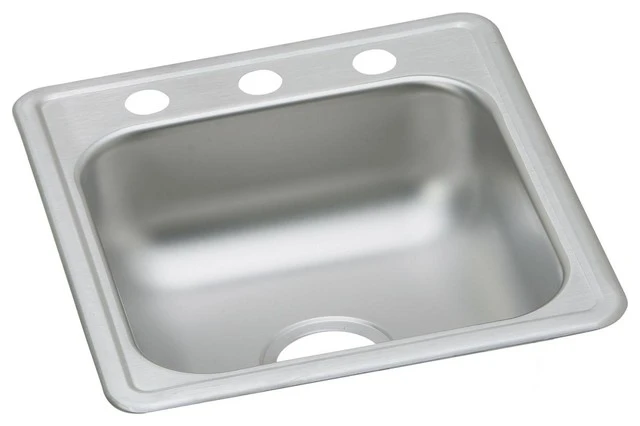 Elkay Dayton Stainless Steel 1-Bowl Top Mount Bar Sink, Satin
