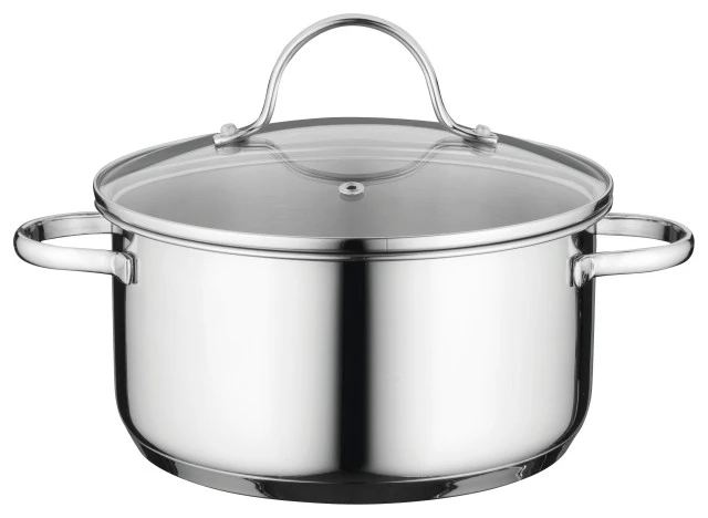 Essentials 7" 18/10 Stainless Steel Covered Casserole, 2.3 Qt, Comfort 3 Essentials 7" 18/10 Stainless Steel Covered Casserole, 2.3 Qt, Comfort