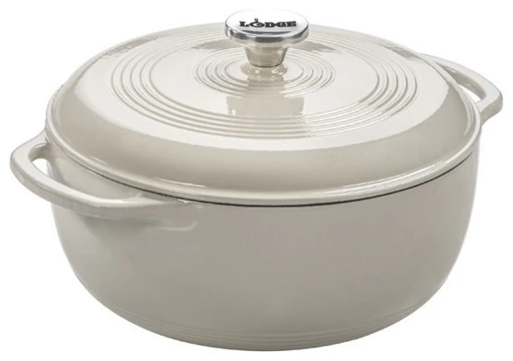 Lodge Ec6D13 Cast Iron Dutch Oven, Oyster, 6 Qt. 3 Lodge Ec6D13 Cast Iron Dutch Oven, Oyster, 6 Qt.