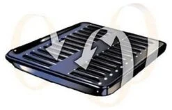 Porcelain Convection 12 7/8"x16.5" Broiler Pan With Porcelain Grill