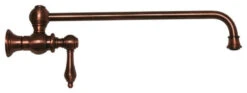 Whitehaus Collection Vintage Iii Wall Mount Pot Filler With Lever Handle, Antique Copper
