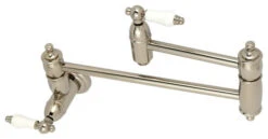 KS3106PL Restoration Wall Mount Pot Filler Kitchen Faucet, Polished Nickel