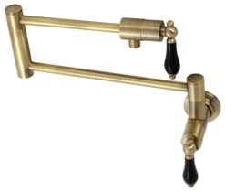 Kingston Brass Duchess Pot Filler Faucets With Antique Brass Finish KS4103PKL
