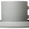 Blomus Pilar Coffee Cups With Saucers, Set Of 2, Mirage Gray